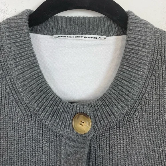 Alexander Wang Bilayer Crew Neck Oxford Cardian Sweater - Picture 8 of 11
